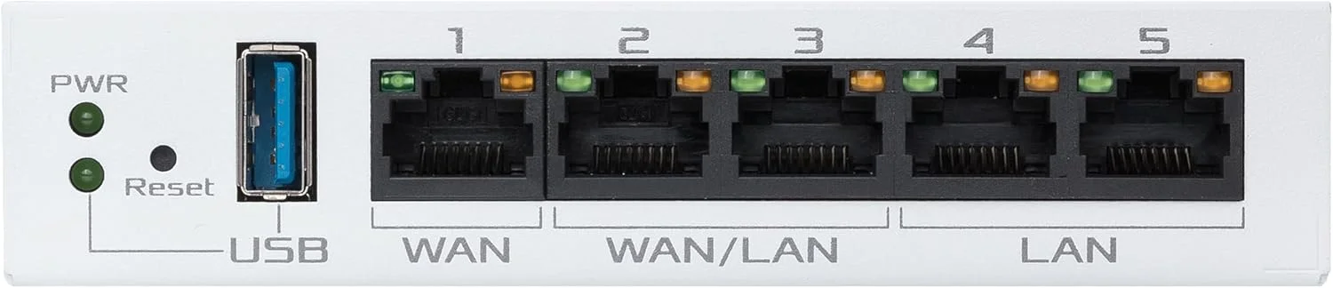 روتر سیمی گیگابیتی VPN ایسوس ExpertWiFi EBG15، تا 5 پورت اترنت WAN (4 اترنت + 1 USB)، جلوگیری از نفوذ IPS، فایروال لایه 7، امنیت شبکه تجاری، مدیریت از راه دور با برنامه