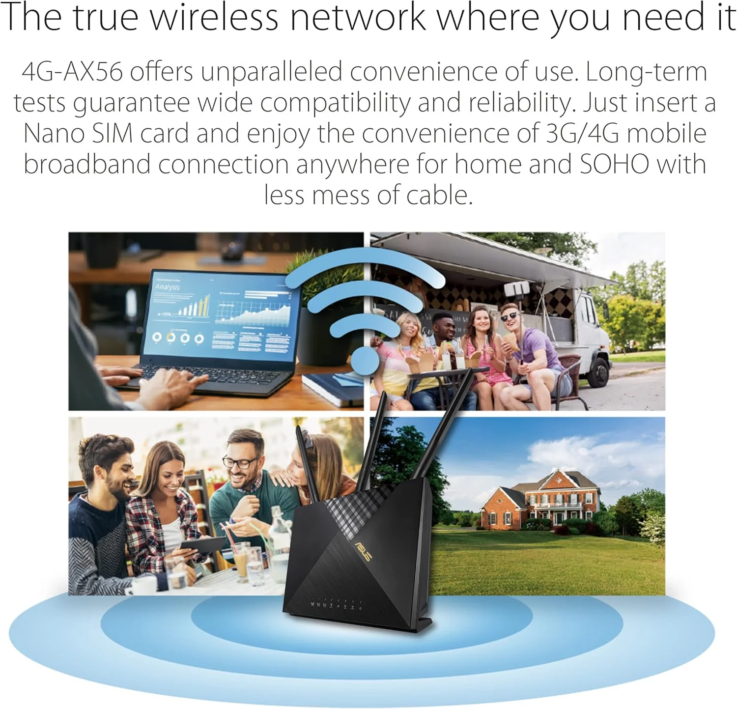 روتر بیسیم دو بانده گیگابیتی ASUS 4G-AX56 - پورتال اسیر، امنیت شبکه کلاسیک Aiprotection، کنترل والدین - مشکی روتر بیسیم دو بانده گیگابیتی ASUS 4G-AX56 - پورتال اسیر، امنیت شبکه کلاسیک Aiprotection، کنترل والدین - مشکی