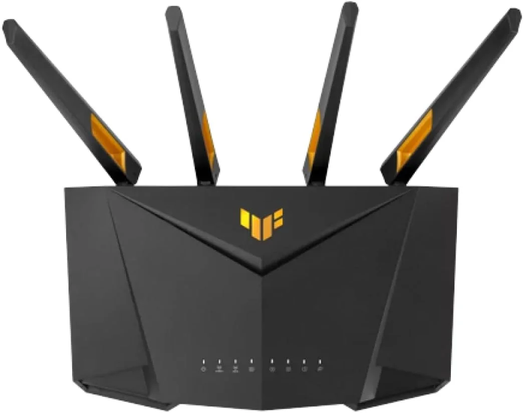 روتر گیمینگ ASUS TUF Gaming AX3000 دو بانده WiFi 6 با قابلیت توسعه، حالت بازی موبایل، Port Forwarding، امنیت شبکه بدون اشتراک، Instant Guard، VPN داخلی، سازگار با AiMesh - مشکی