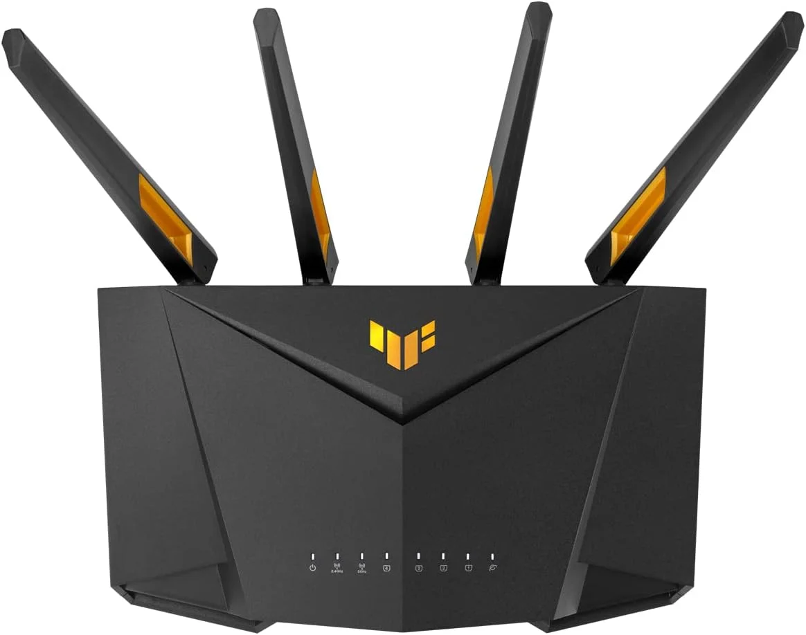 روتر بی سیم ASUS TUF Gaming AX3000 V2 گیگابیتی اترنت دو بانده (2.4 گیگاهرتز 5 گیگاهرتز) مشکی نارنجی
