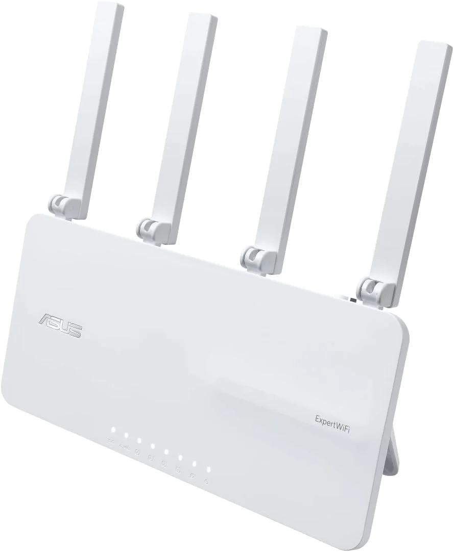 اکسس پوینت همه کاره ASUS ExpertWiFi EBR63 AX3000 با روتر، سوئیچ و درگاه امنیتی، پشتیبانی از 5 SSID و VLAN، پورتال مهمان سفارشی، امنیت شبکه درجه تجاری - سفید