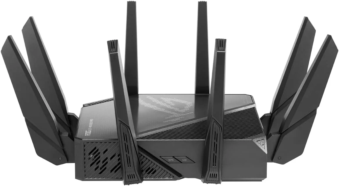 روتر گیمینگ سه بانده وای فای 6 ایسوس ROG Rapture GT-AX11000 Pro، شتاب دهنده بازی سه سطحی، سازگار با AiMesh - مشکی