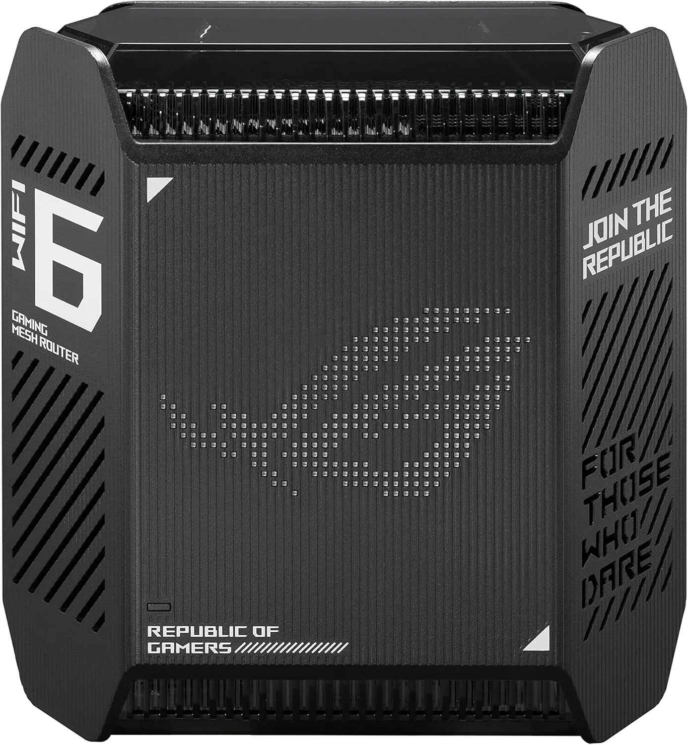 سیستم وای فای مش گیمینگ سه بانده ASUS ROG Rapture GT6 (1PK) WiFi 6، پوشش تا 5800 فوت مربع، پورت 2.5 گیگابیت بر ثانیه، شتاب دهنده بازی سه سطحی، UNII 4، امنیت اینترنت مادام العمر رایگان - مشکی