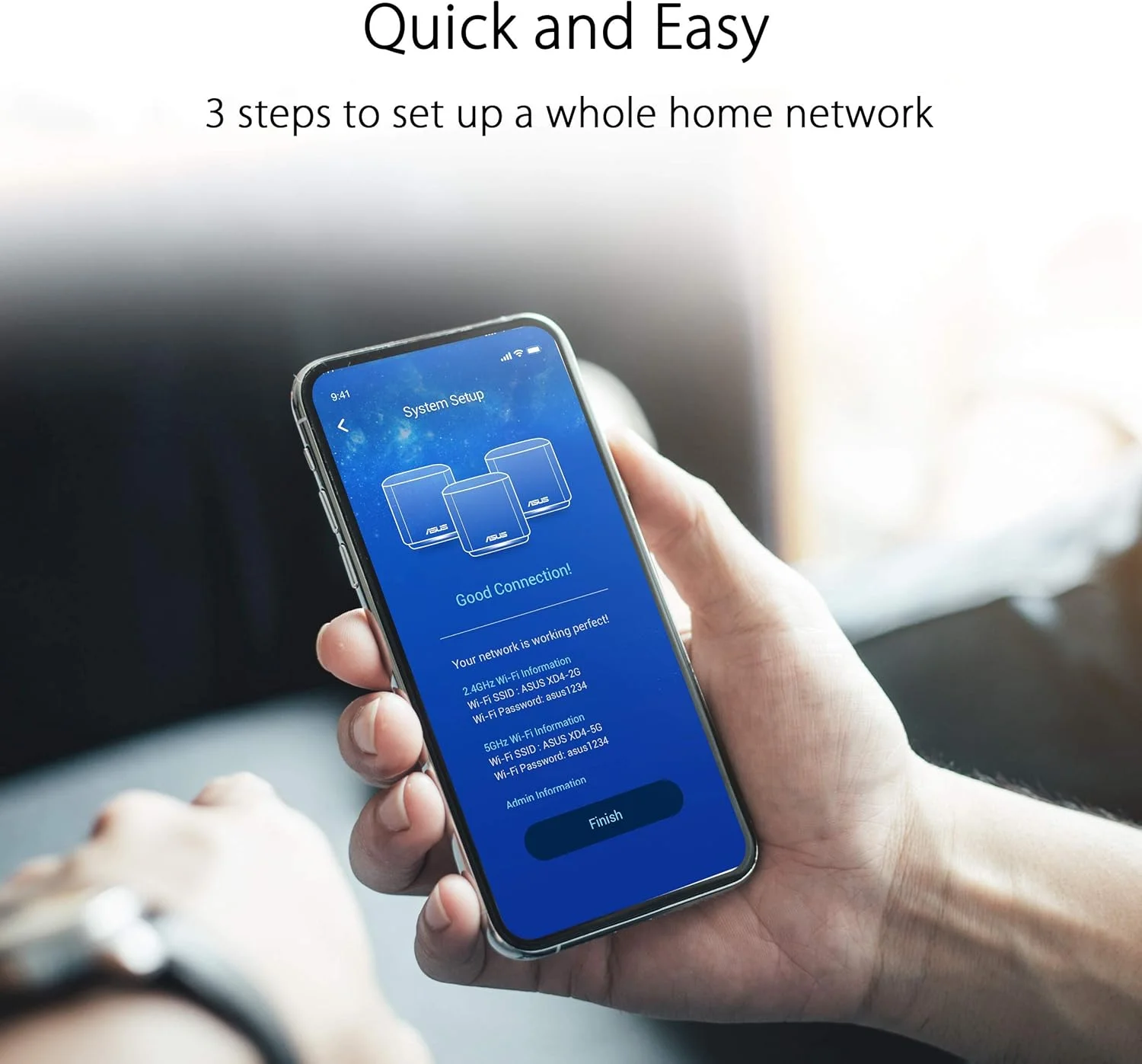 روتر بی سیم ASUS Xd4 Wifi Mini گیگابیتی اترنت سه بانده، Ax1800 6، 2.4 گیگاهرتز/5 گیگاهرتز، 2X Lan، 3 واحد، بسته 3 عددی - سفید