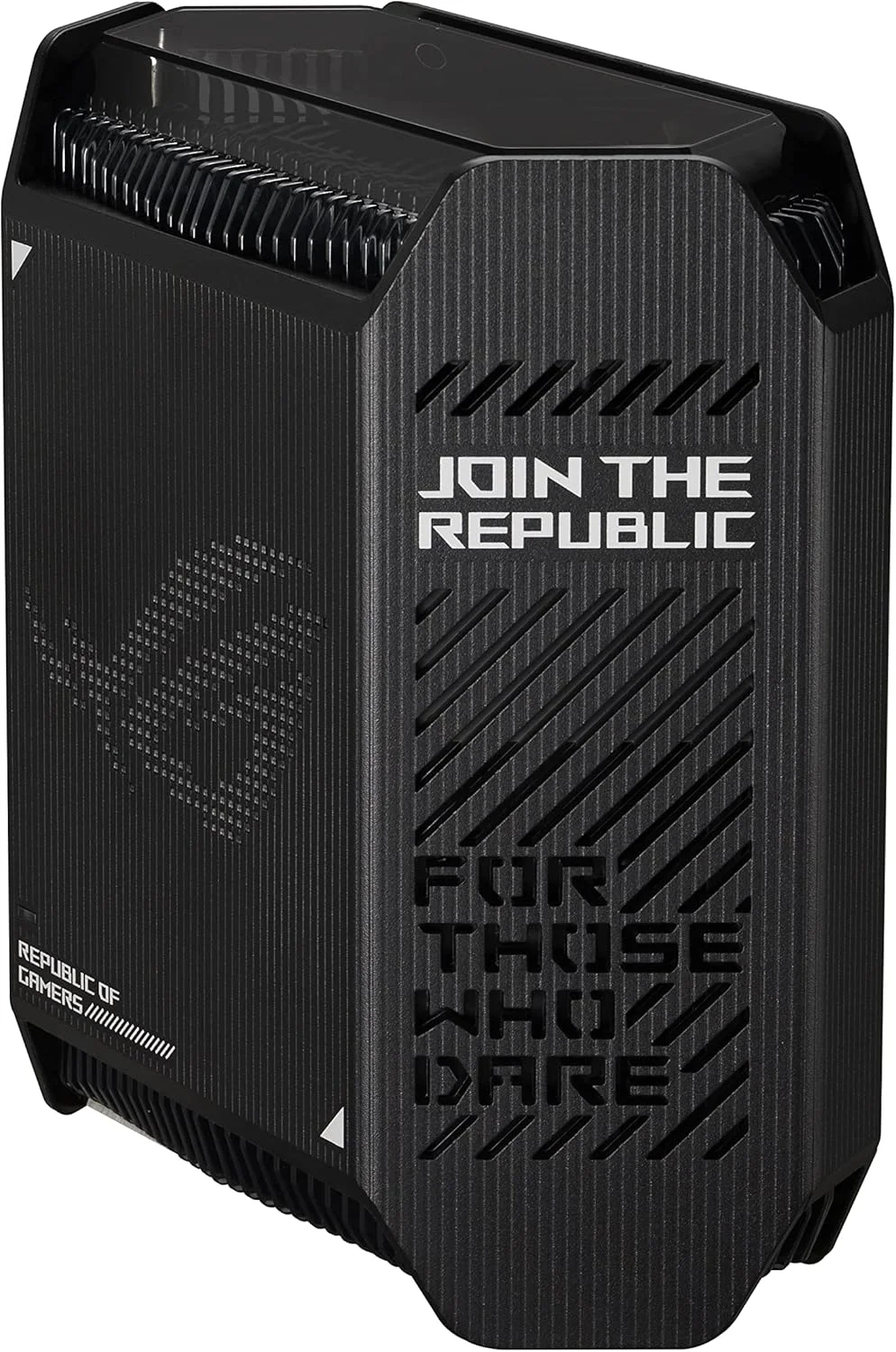 سیستم وای فای مش گیمینگ سه بانده ASUS ROG Rapture GT6 (1PK) WiFi 6، پوشش تا 5800 فوت مربع، پورت 2.5 گیگابیت بر ثانیه، شتاب دهنده بازی سه سطحی، UNII 4، امنیت اینترنت مادام العمر رایگان - مشکی