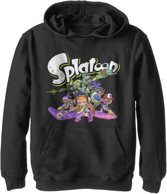 سوییشرت کلاه دار دخترانه نینتندو طرح Splat Toons