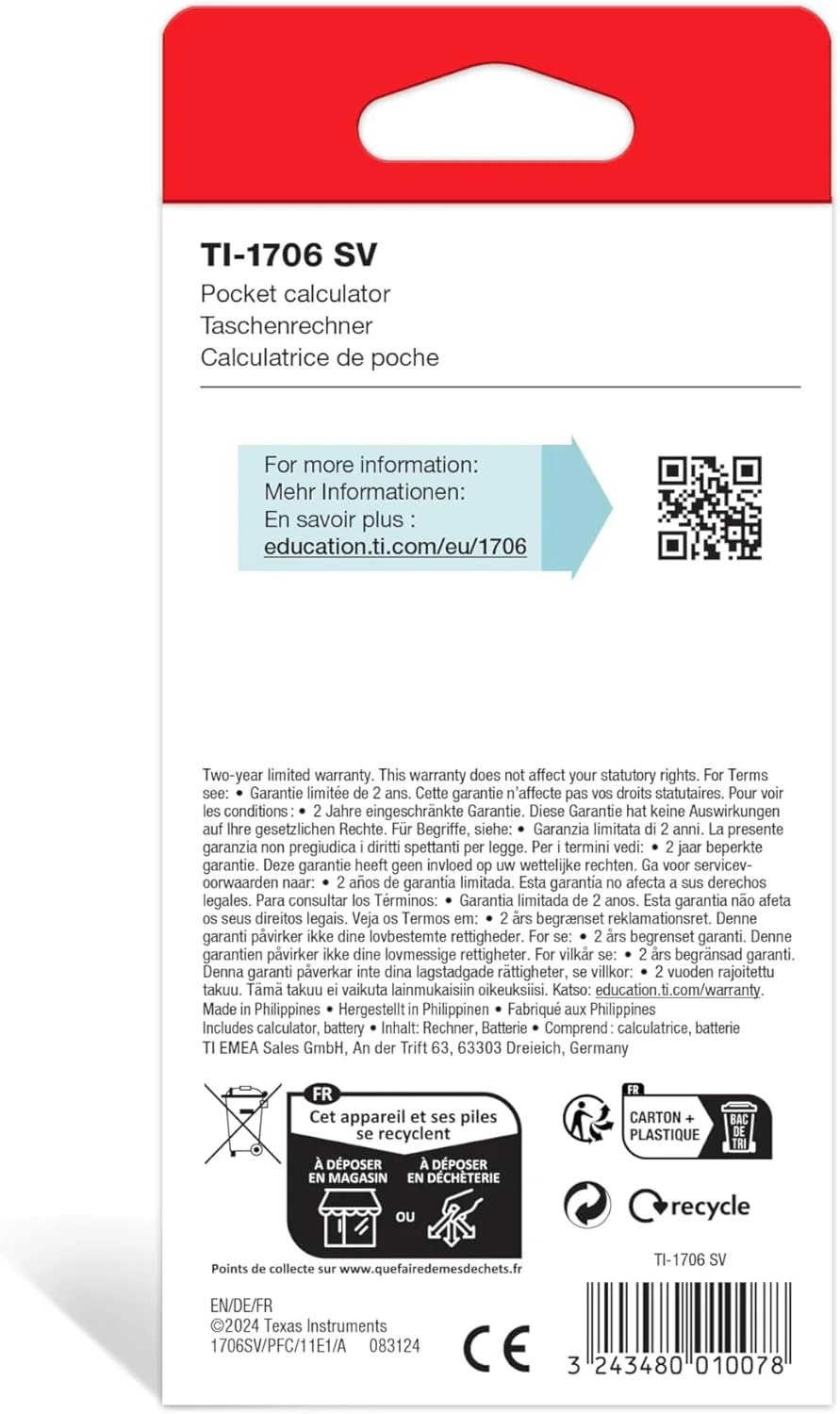 ماشین حساب مهندسی تگزاس اینسترومنتس مدل TI-1706 SV ماشین حساب مهندسی تگزاس اینسترومنتس مدل TI-1706 SV