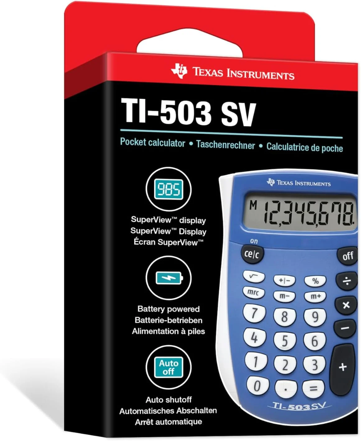 ماشین حساب استاندارد تگزاس اینسترومنتس مدل TI-503 SV 503SV/FBL/2L1 ماشین حساب استاندارد تگزاس اینسترومنتس مدل TI-503 SV 503SV/FBL/2L1