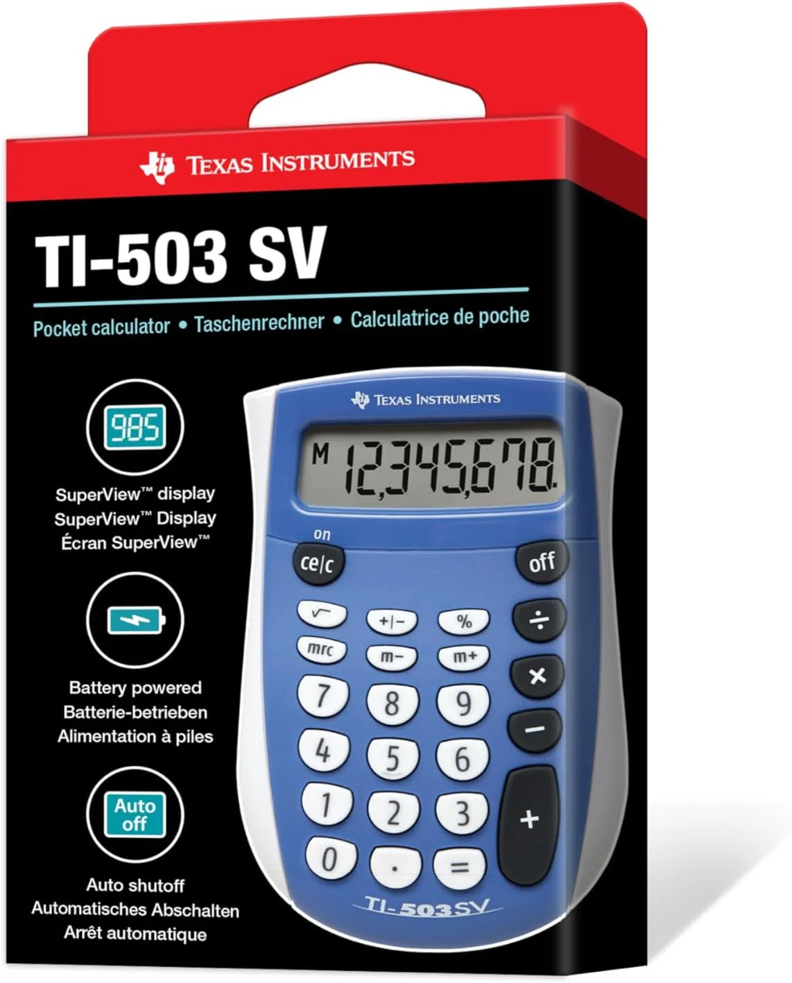 ماشین حساب استاندارد تگزاس اینسترومنتس مدل TI-503 SV 503SV/FBL/2L1 ماشین حساب استاندارد تگزاس اینسترومنتس مدل TI-503 SV 503SV/FBL/2L1