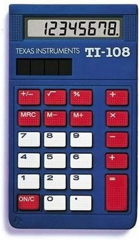 ماشین حساب خورشیدی تگزاس اینسترومنتس TI-108 / کیت آموزشی (مجموعه 10 عددی)