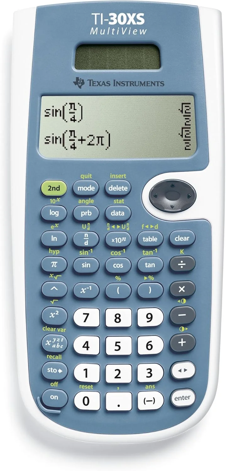 ماشین حساب مدرسه ای Birkhold 30 X S MV MultiView Texas Instruments، آبی، ماشین حساب
