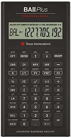 ماشین حساب مالی حرفه ای تگزاس اینسترومنتس مدل BA II Plus IIBAPRO/CLM/1L1/D