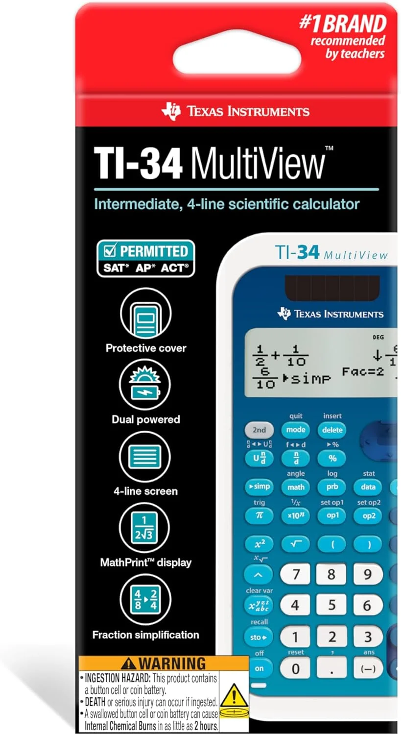 ماشین حساب علمی تگزاس اینسترومنتس TI-34 MultiView ماشین حساب علمی تگزاس اینسترومنتس TI-34 MultiView