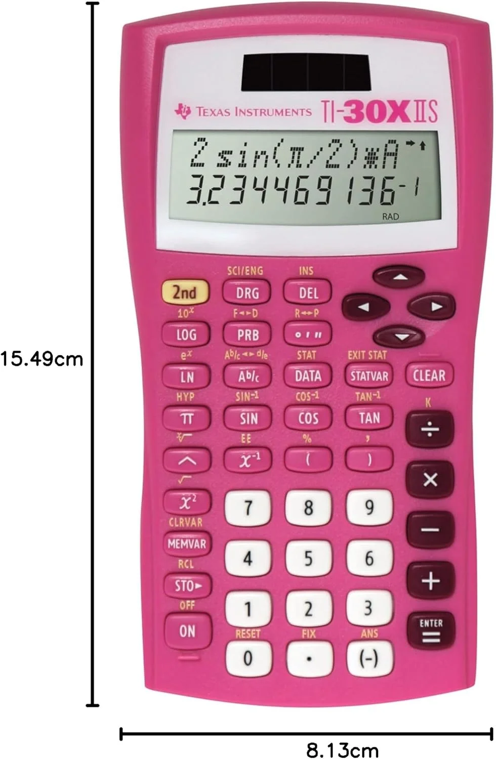 ماشین حساب علمی دو خطی تگزاس اینسترومنتس TI-30X IIS، صورتی ماشین حساب علمی دو خطی تگزاس اینسترومنتس TI-30X IIS، صورتی
