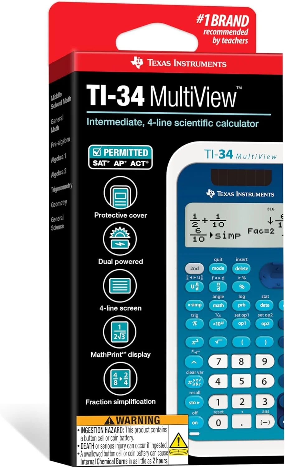 ماشین حساب علمی تگزاس اینسترومنتس TI-34 MultiView ماشین حساب علمی تگزاس اینسترومنتس TI-34 MultiView