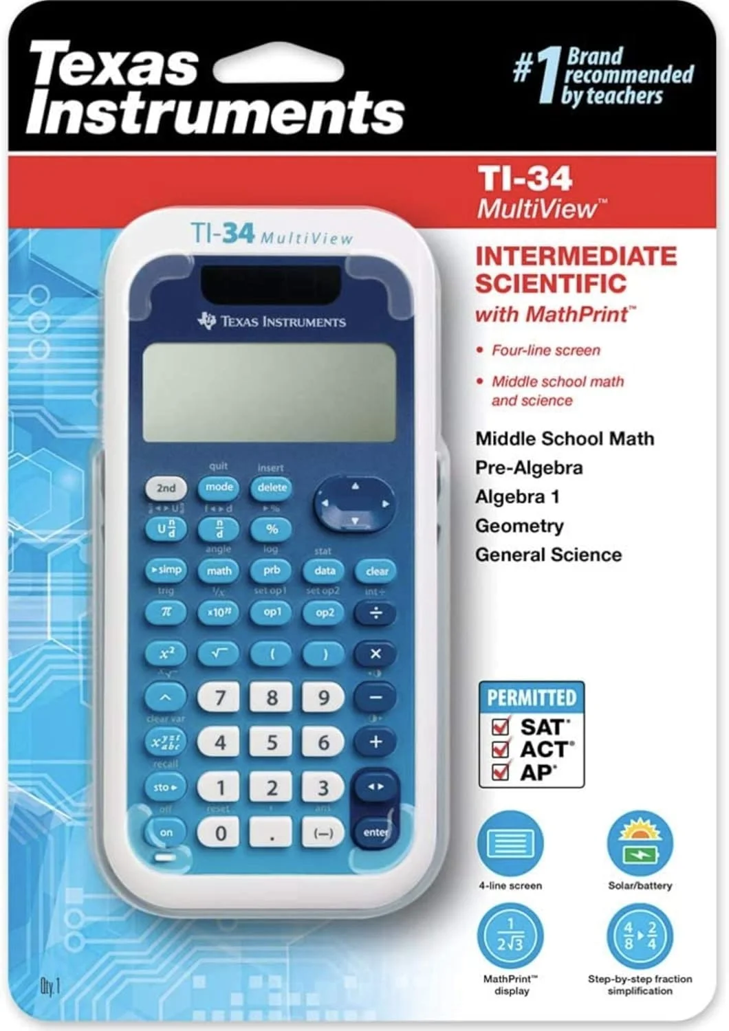 ماشین حساب تگزاس اینسترومنتس مدل TI-34 Multi View