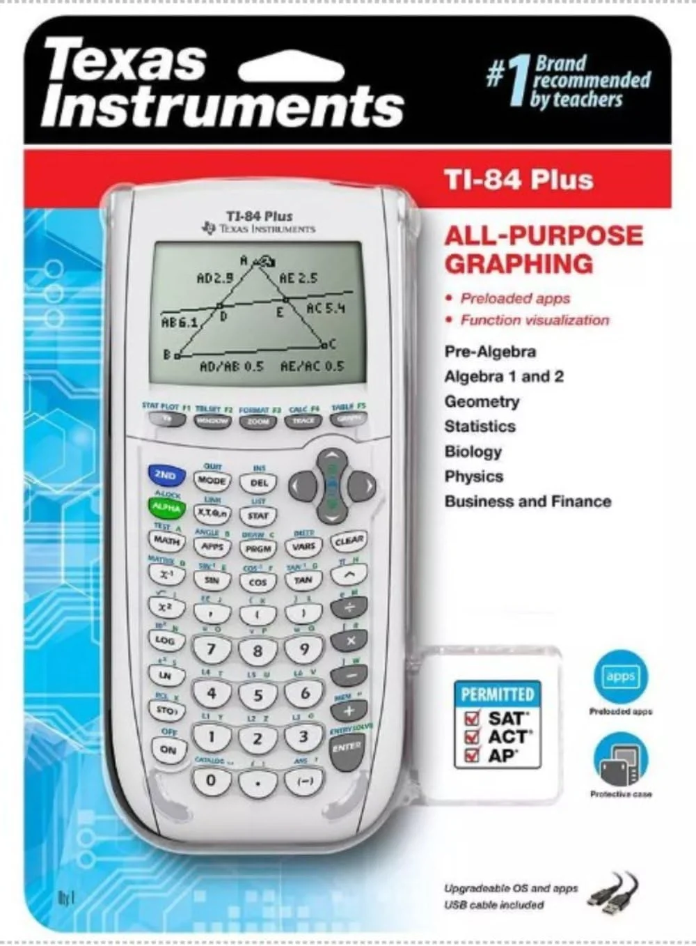 ماشین حساب گرافیکی تگزاس اینسترومنتس مدل Ti-84 Plus، سفید