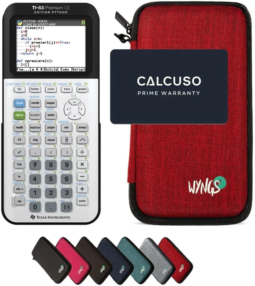 ماشین حساب گرافیکی تگزاس اینسترومنتس مدل Calcuso TI-83 Premium CE Python قرمز