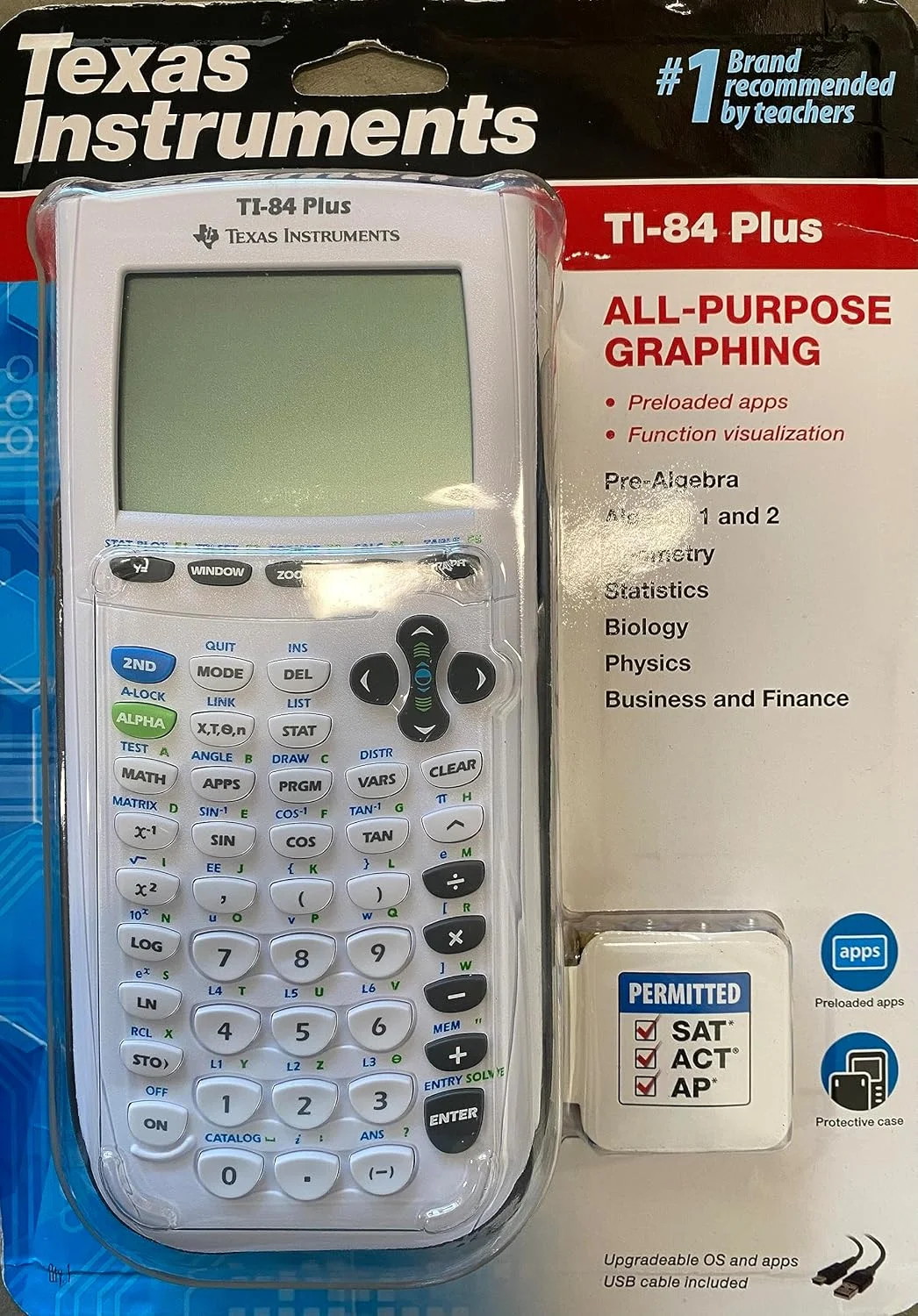 ماشین حساب گرافیکی تگزاس اینسترومنتس مدل Ti-84 Plus، سفید