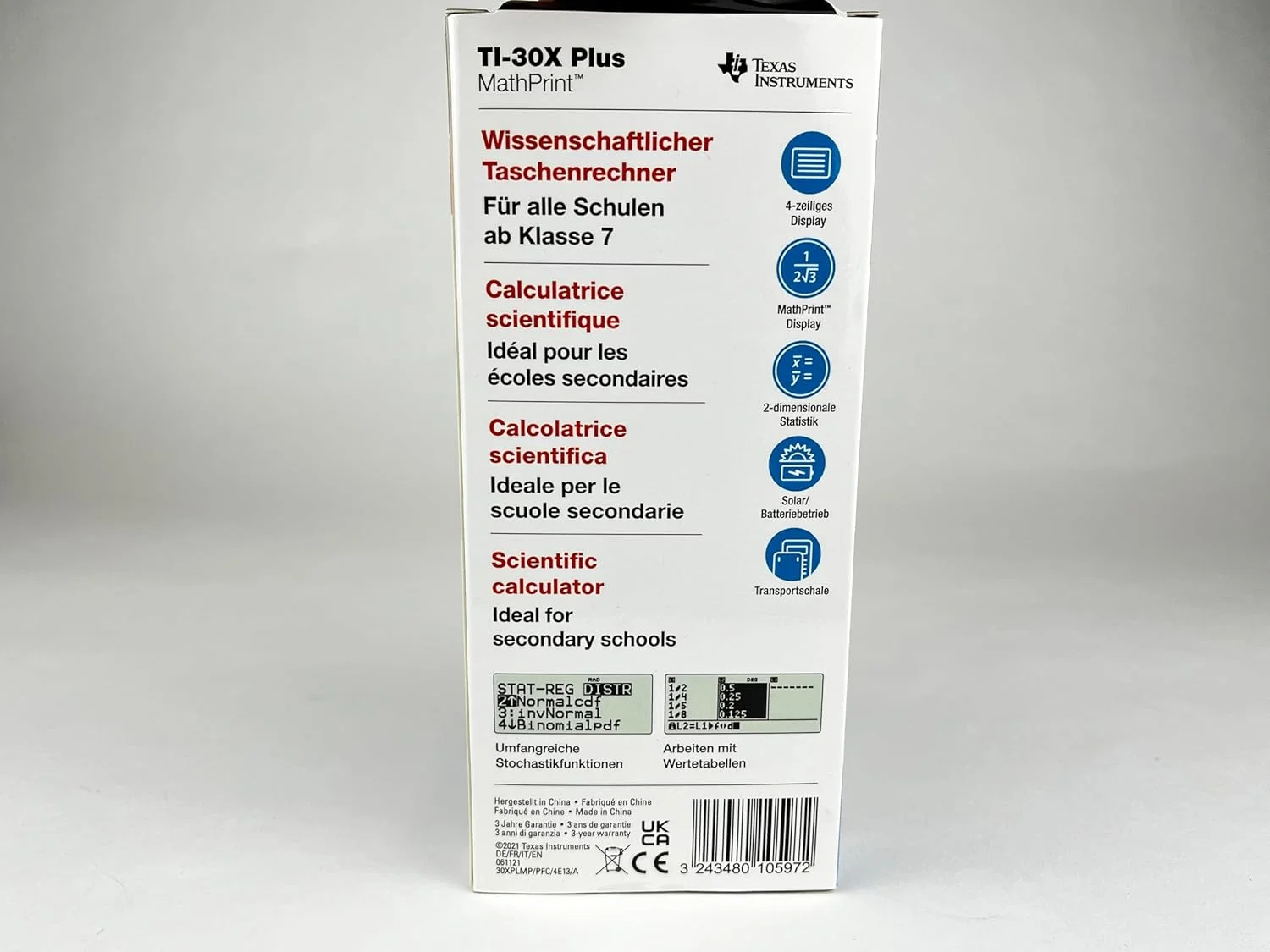 ماشین حساب علمی مدرسه ای تگزاس اینسترومنتس TI-30X Plus MathPrint FC (4 خطی)