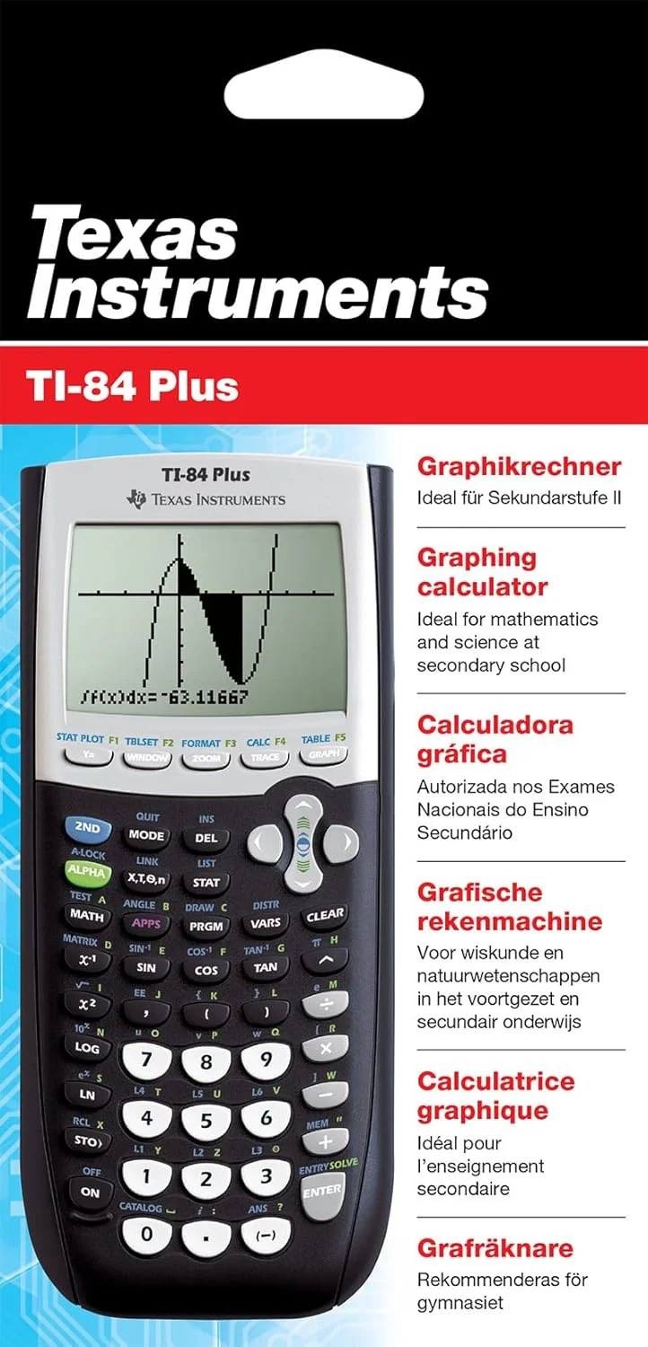 ماشین حساب گرافیکی تگزاس اینسترومنتس TI-84 Plus، نمایشگر 8 خطی، حافظه، نمایش دو بعدی، آبی تیره ماشین حساب گرافیکی تگزاس اینسترومنتس TI-84 Plus، نمایشگر 8 خطی، حافظه، نمایش دو بعدی، آبی تیره