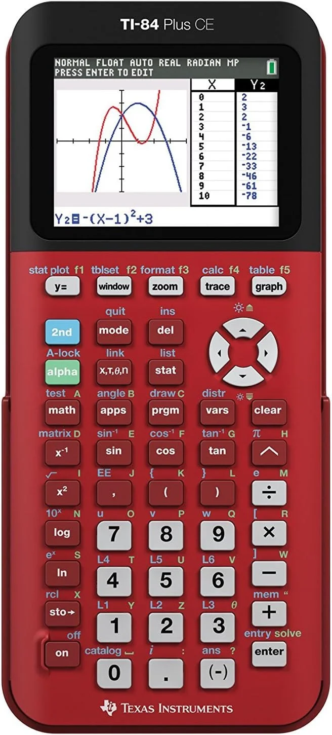 ماشین حساب گرافیکی تگزاس اینسترومنتس TI-84 Plus CE قرمز رادیکال