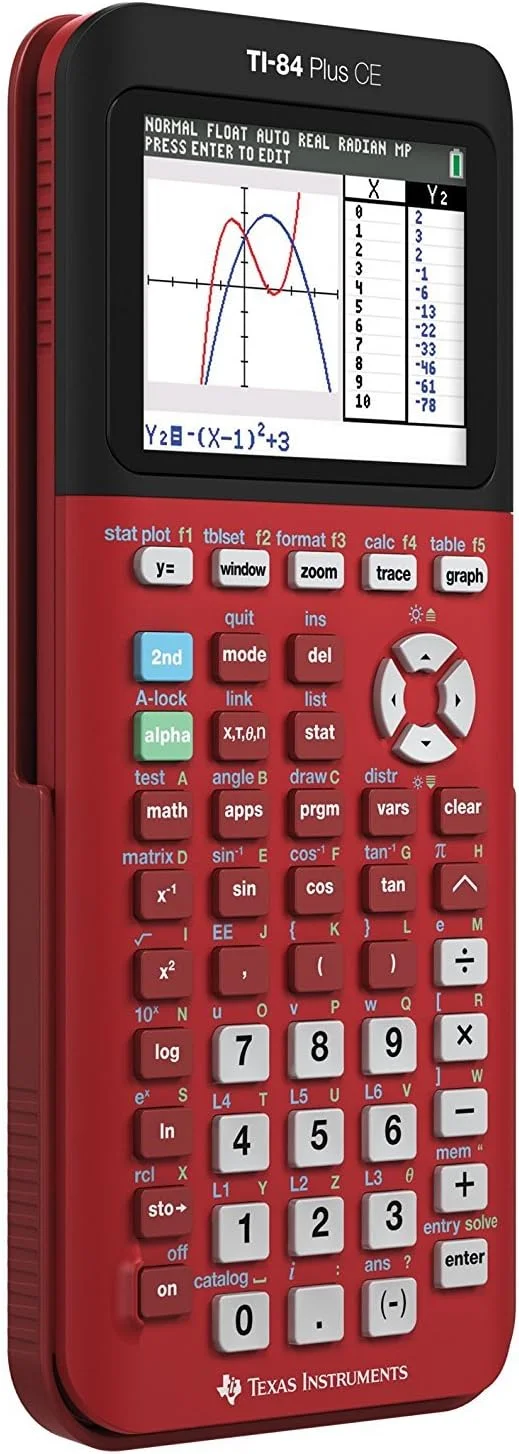 ماشین حساب گرافیکی تگزاس اینسترومنتس TI-84 Plus CE قرمز رادیکال ماشین حساب گرافیکی تگزاس اینسترومنتس TI-84 Plus CE قرمز رادیکال