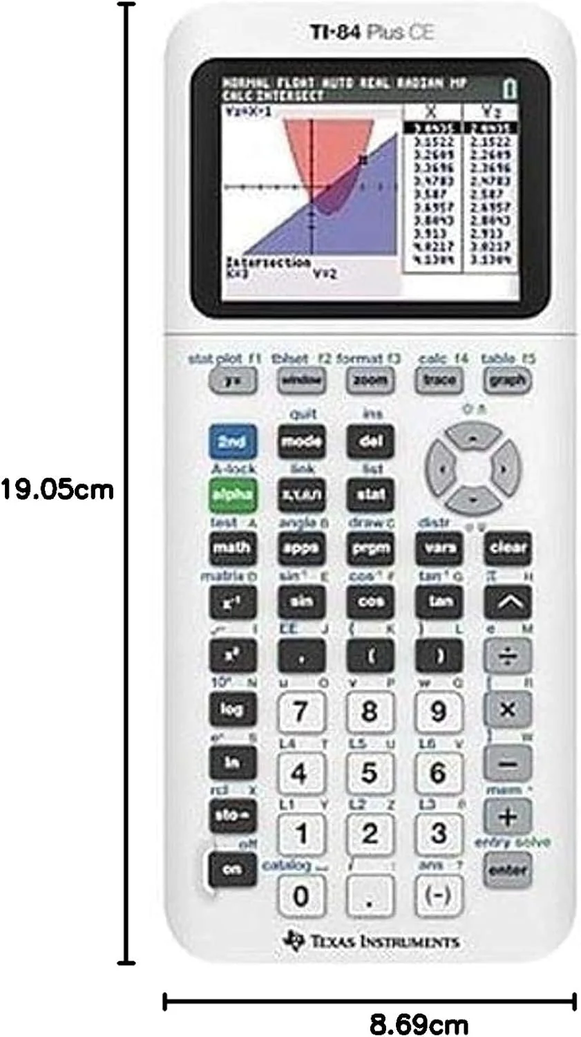 ماشین حساب گرافیکی رنگی تگزاس اینسترومنتس مدل Ti-84 Plus CE، سفید