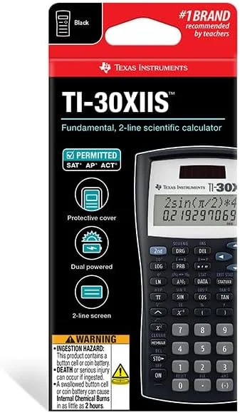 ماشین حساب علمی تگزاس اینسترومنتس TI-30XIIS، مشکی، 1 بسته ماشین حساب علمی تگزاس اینسترومنتس TI-30XIIS، مشکی، 1 بسته