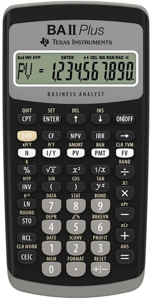 ماشین حساب مالی پیشرفته Texas Instruments IIBAPL/TBL/3E2 مدل BAII Plus