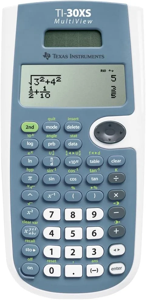 ماشین حساب مدرسه ای Texas Instruments TI-30XS MultiView (نمایشگر تا 4 خط، با انرژی خورشیدی و باتری)