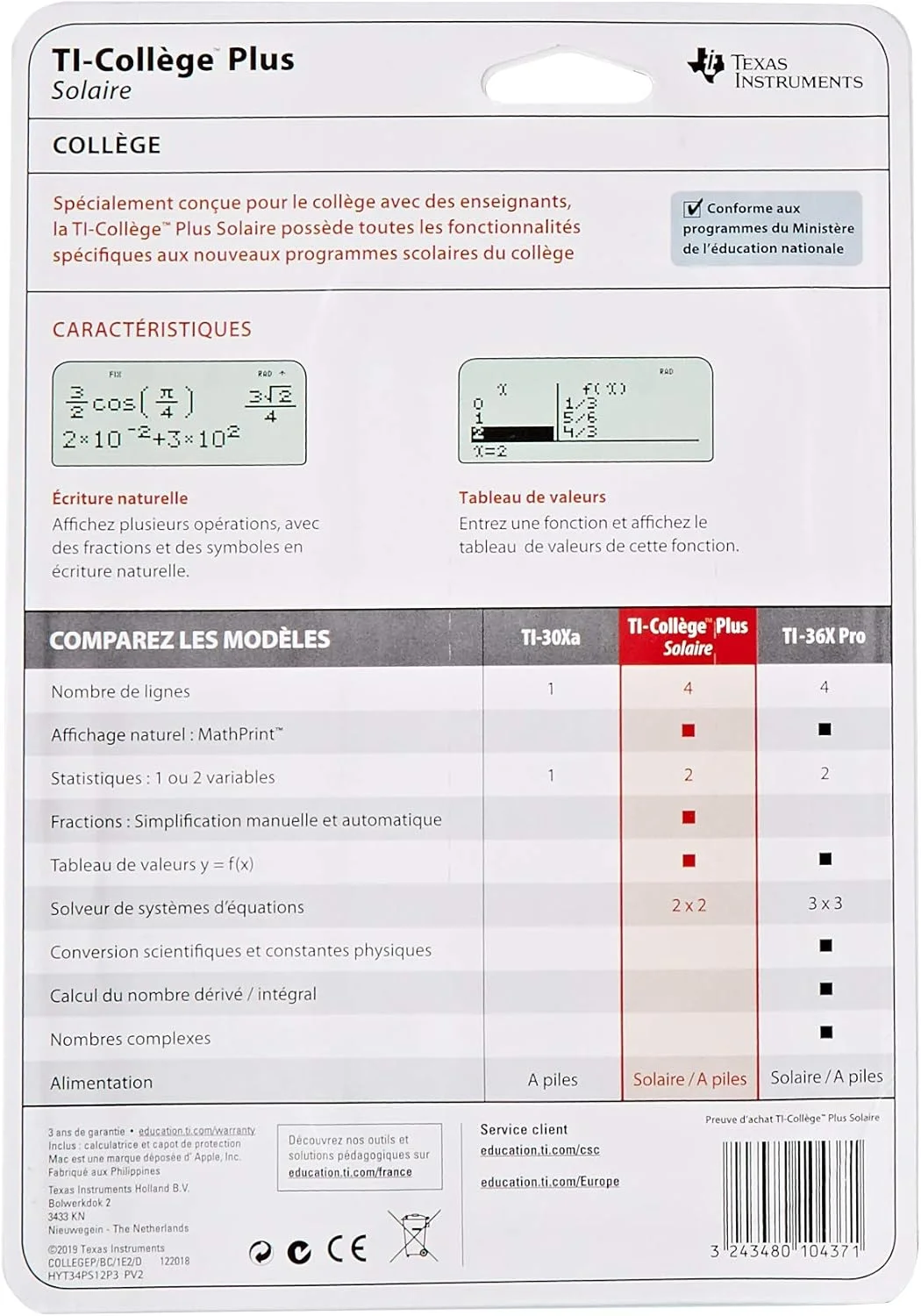 ماشین حساب TEXAS INSTRUMENTS TI-COLLEGE PLUS SOLAIRE - آبی ماشین حساب TEXAS INSTRUMENTS TI-COLLEGE PLUS SOLAIRE - آبی