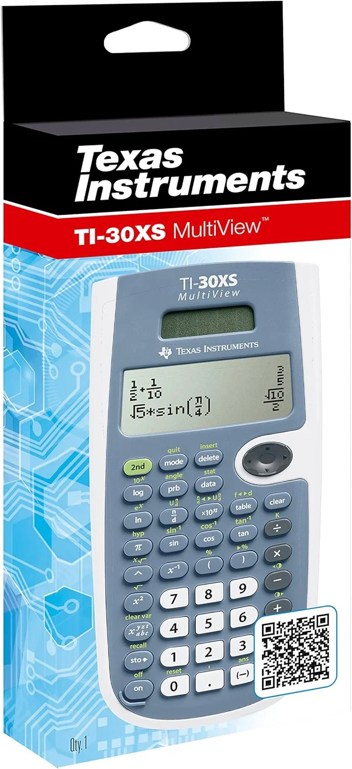 ماشین حساب مدرسه ای Texas Instruments TI-30XS MultiView (نمایشگر تا 4 خط، با انرژی خورشیدی و باتری) ماشین حساب مدرسه ای Texas Instruments TI-30XS MultiView (نمایشگر تا 4 خط، با انرژی خورشیدی و باتری)