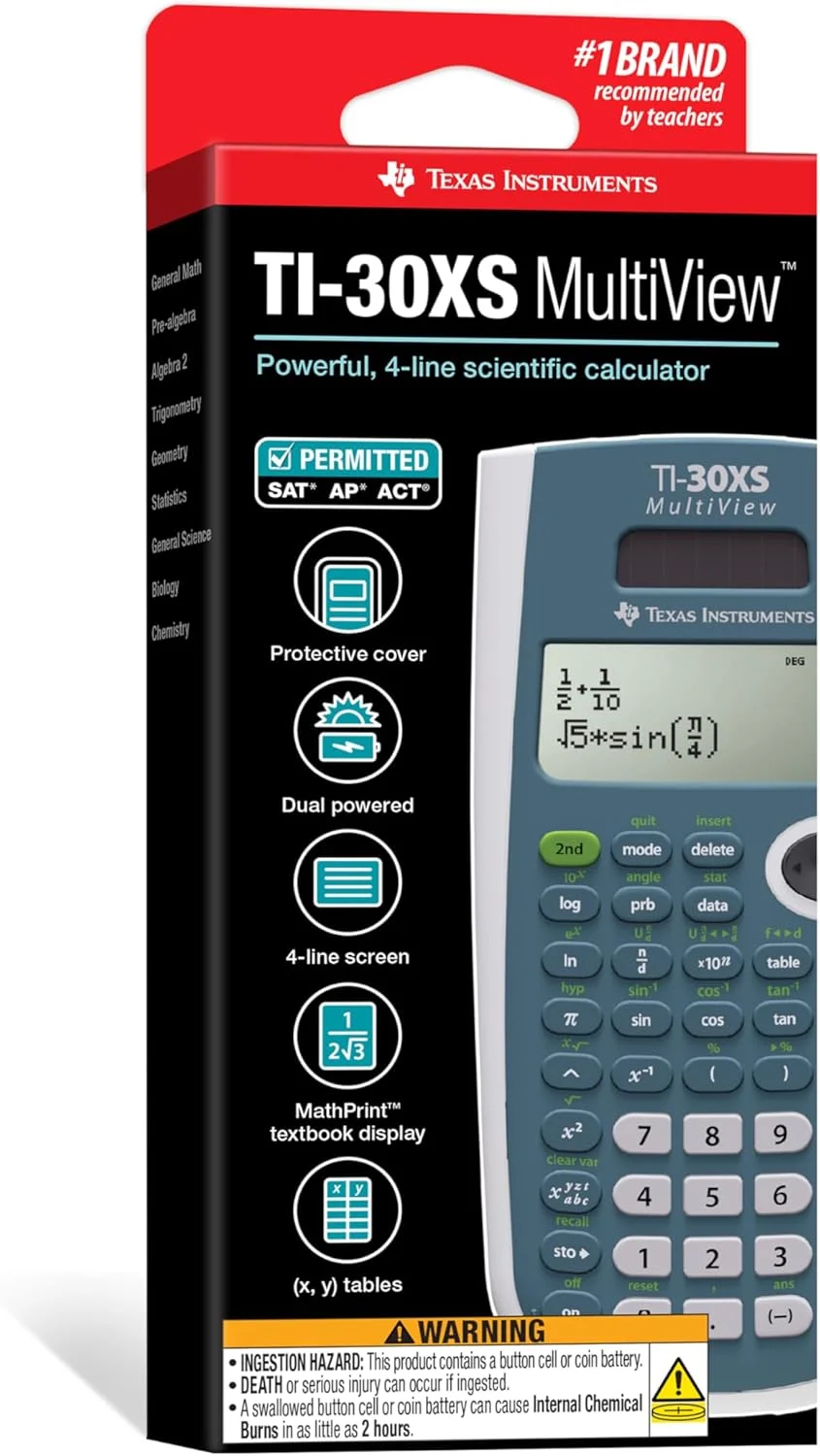 ماشین حساب علمی تگزاس اینسترومنتس TI-30XS MultiView ماشین حساب علمی تگزاس اینسترومنتس TI-30XS MultiView