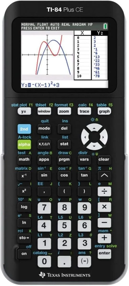 ماشین حساب مهندسی تگزاس اینسترومنتس مدل TI-84 Plus CE مشکی