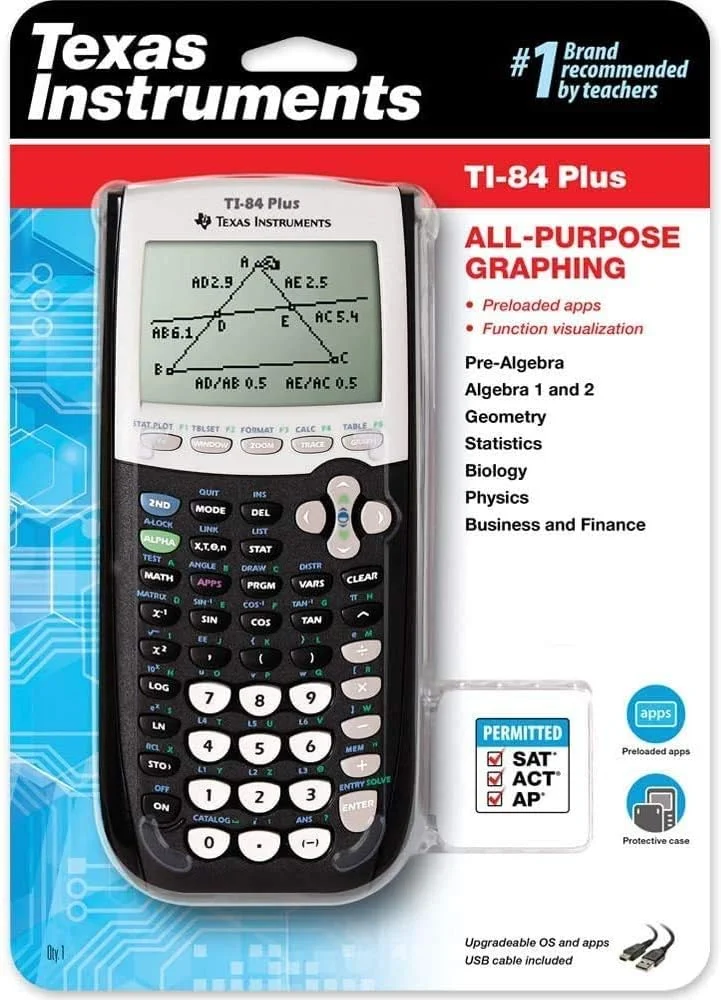 ماشین حساب گرافیکی تگزاس اینسترومنتس TI-84 Plus، مشکی