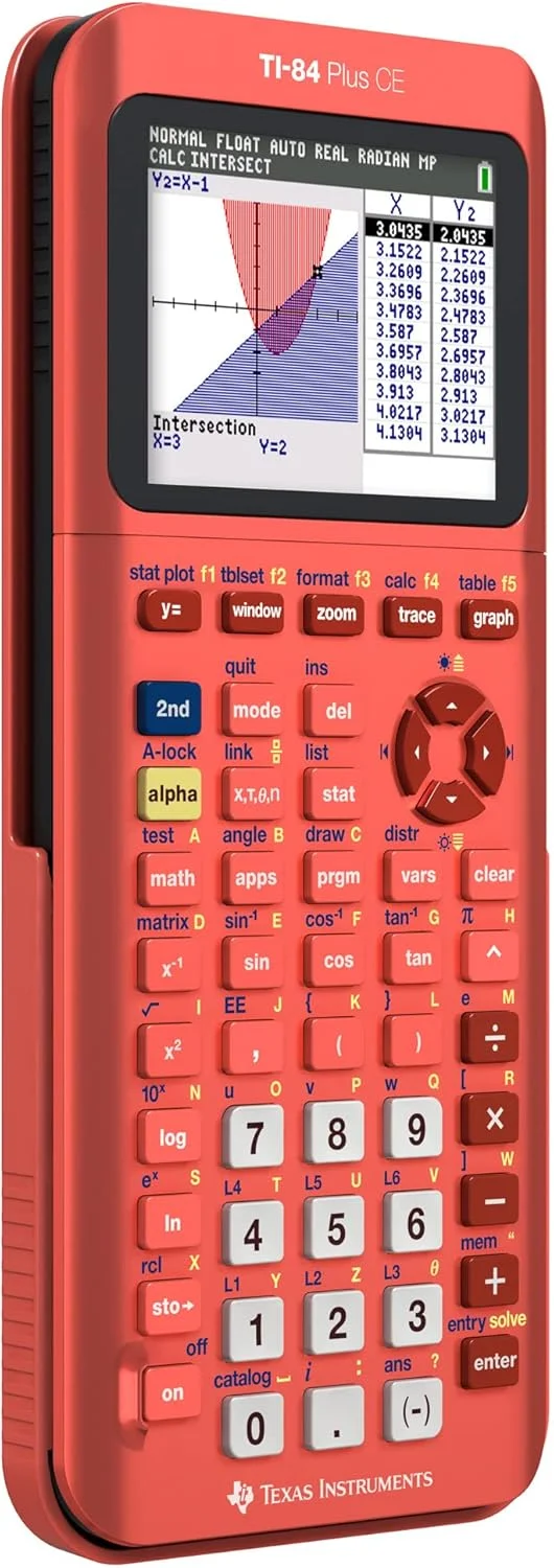 ماشین حساب گرافیکی رنگی تگزاس اینسترومنتس مدل TI-84 Plus CE، مرجانی (متالیک)