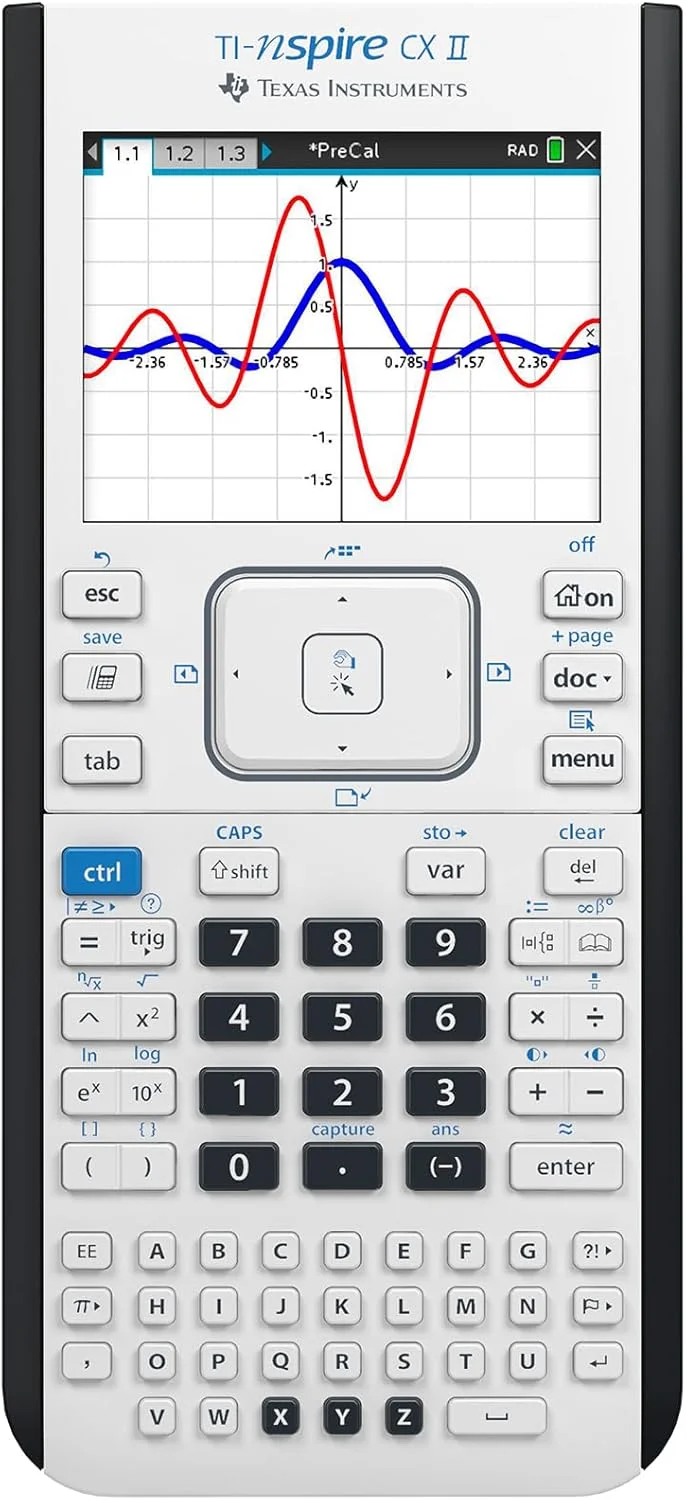 ماشین حساب گرافیکی رنگی تگزاس اینسترومنتس مدل TI-Nspire CX II به همراه نرم افزار دانش آموزی (PC/Mac)