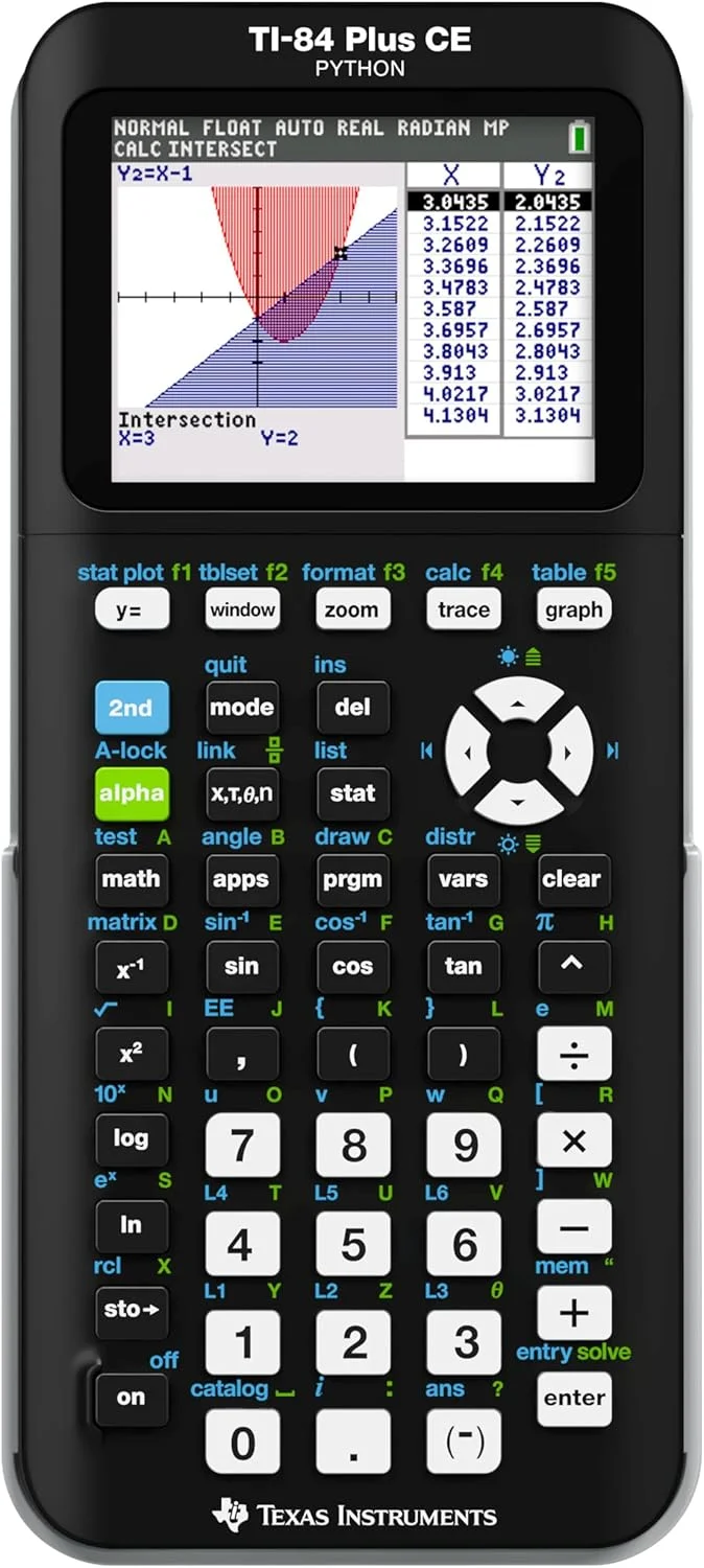 ماشین حساب گرافیکی تگزاس اینسترومنتس مدل TI-84 Plus CE، مشکی 7.5 اینچ ماشین حساب گرافیکی تگزاس اینسترومنتس مدل TI-84 Plus CE، مشکی 7.5 اینچ