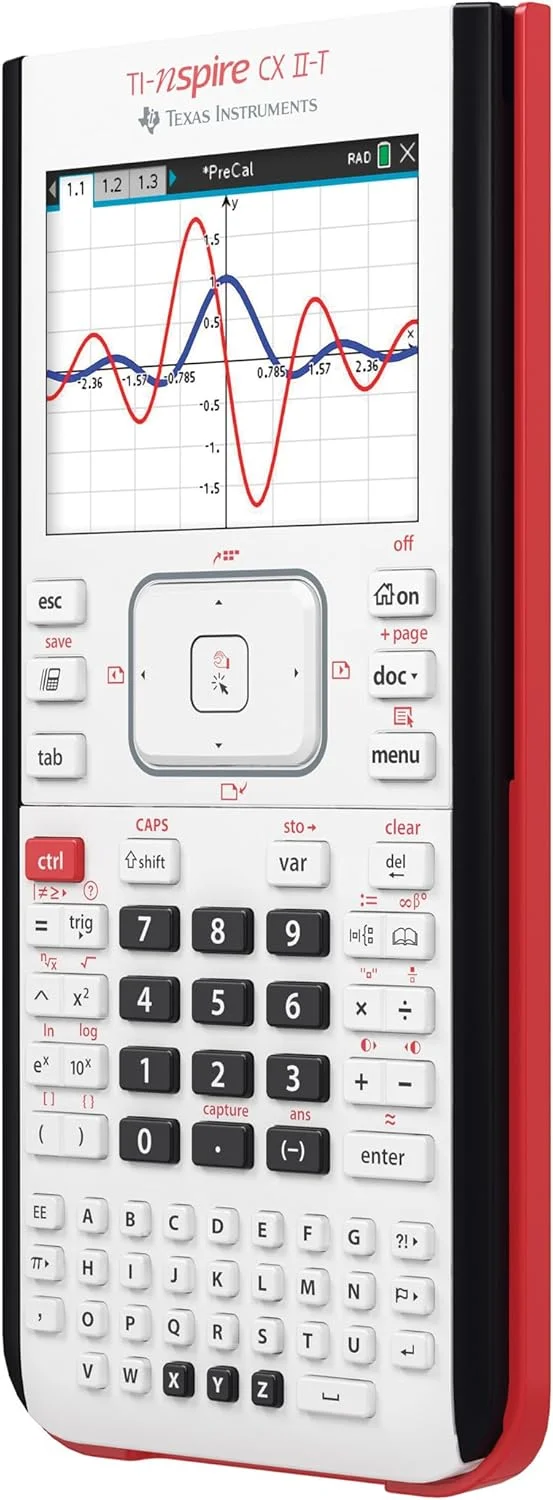 ماشین حساب دیجیتال TEXAS INSTRUMENTS TI-Nspire CX II-T | E/D/I/NL/P/F، باتری، USB، نرم افزار، سفید