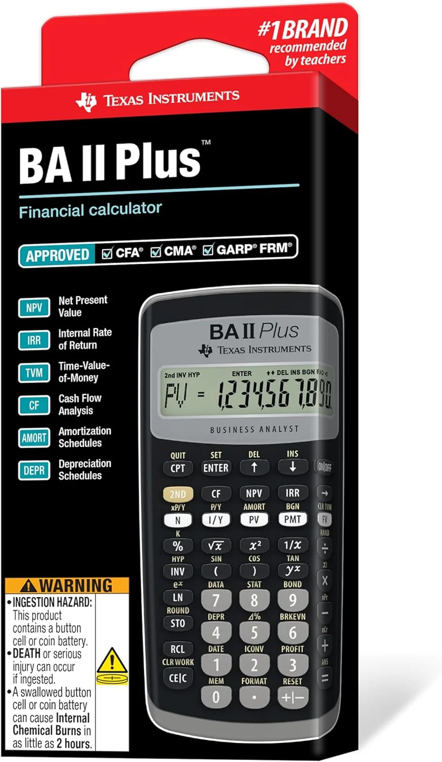 ماشین حساب مالی تگزاس اینسترومنتس BA II Plus ماشین حساب مالی تگزاس اینسترومنتس BA II Plus