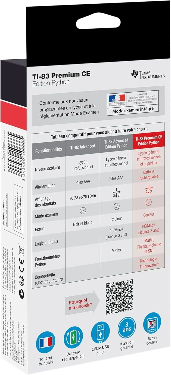 ماشین حساب گرافیکی TI-83 Premium CE سازگار با TEXAS INSTRUMENTS ماشین حساب گرافیکی TI-83 Premium CE سازگار با TEXAS INSTRUMENTS