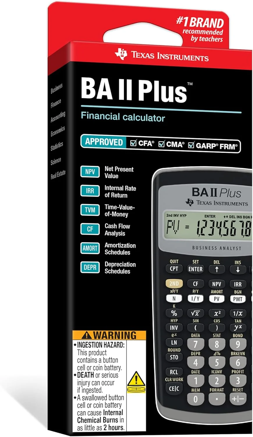 ماشین حساب مالی تگزاس اینسترومنتس BA II Plus ماشین حساب مالی تگزاس اینسترومنتس BA II Plus