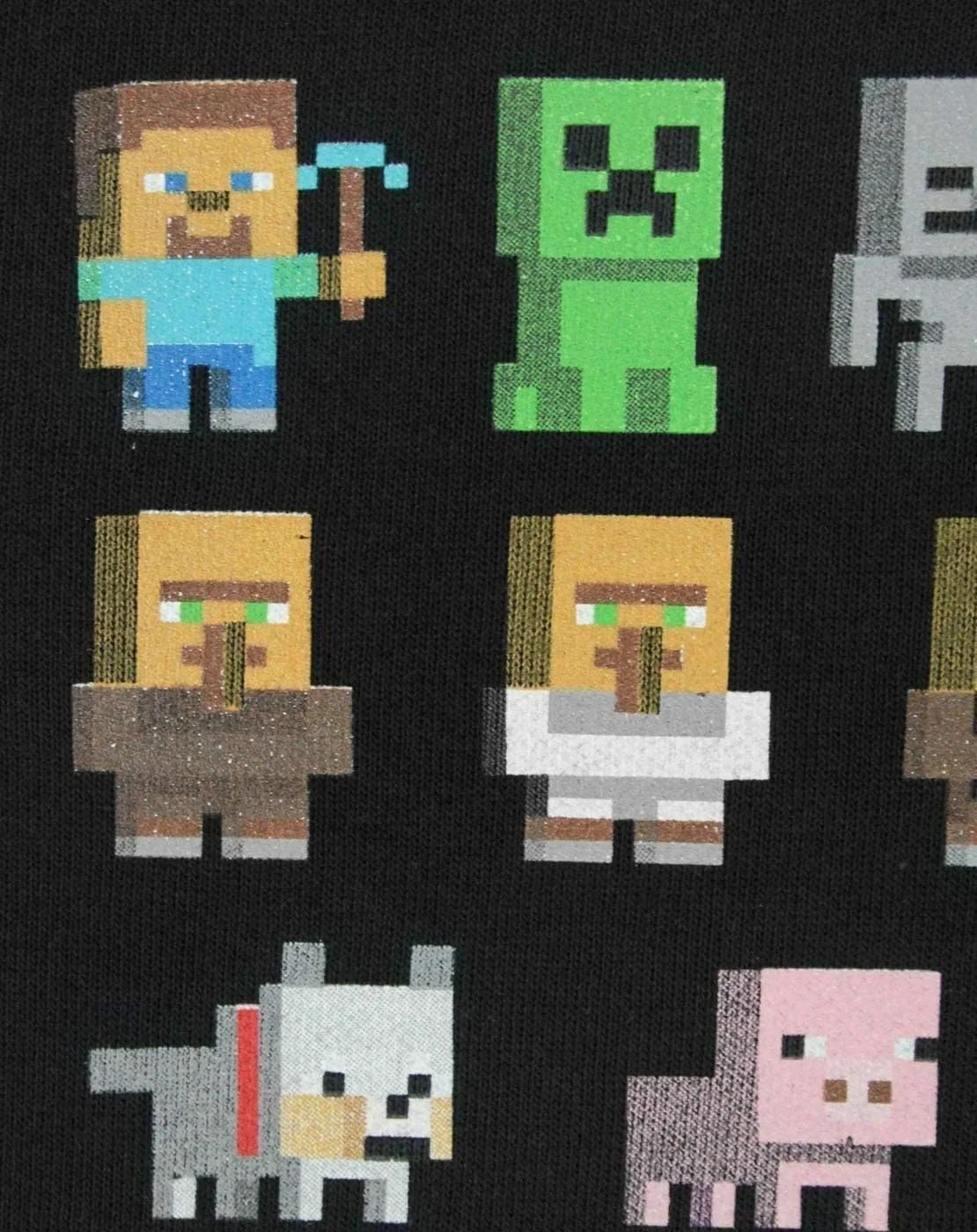 پلیور پسرانه Minecraft | سویشرت و ژاکت مشکی با طرح شخصیت های Creeper Pig | لباس های تجاری بازی
