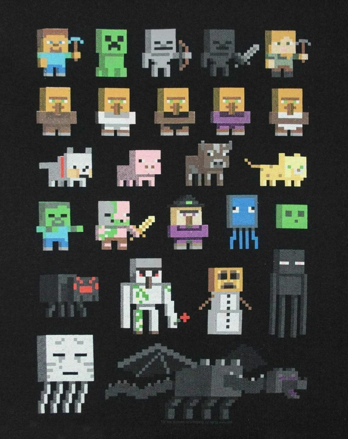 پلیور پسرانه Minecraft | سویشرت و ژاکت مشکی با طرح شخصیت های Creeper Pig | لباس های تجاری بازی