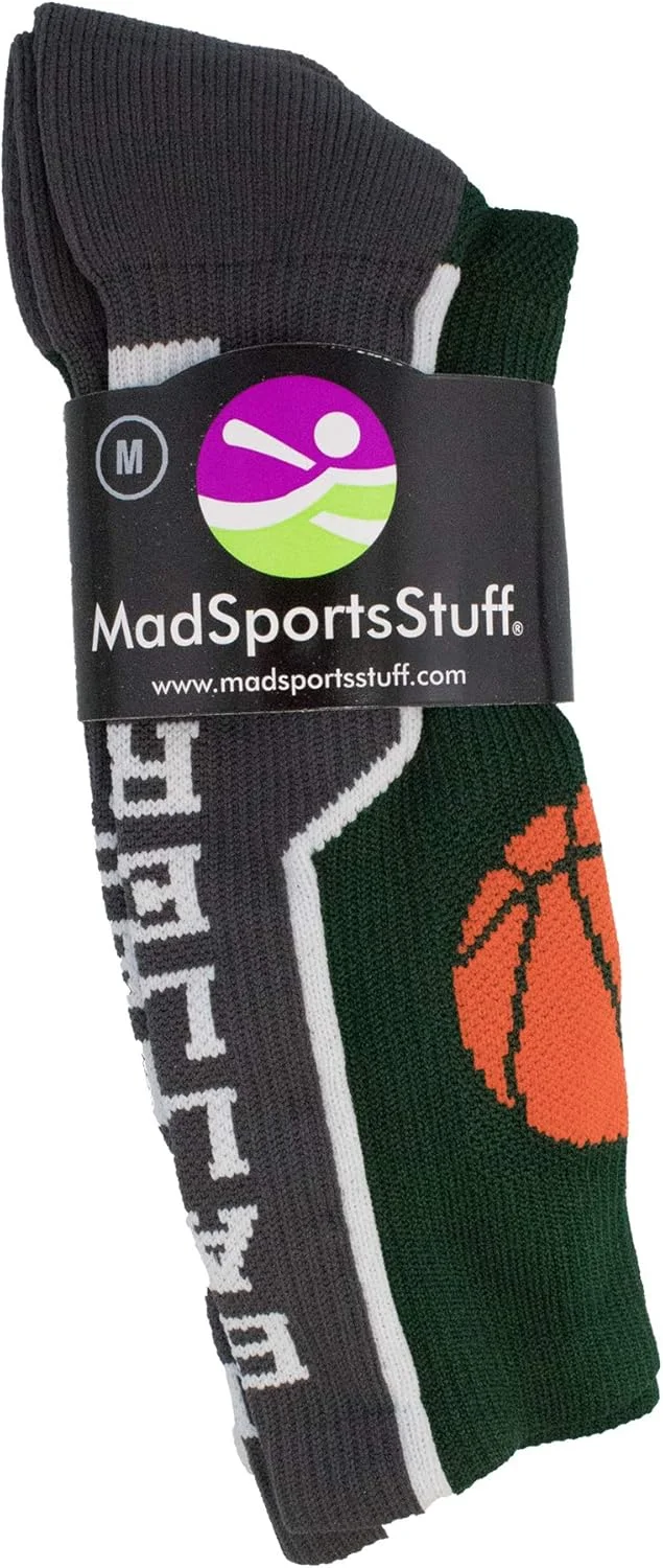جوراب بسکتبال MadSportsStuff Baller با لوگوی بسکتبال، ساق دار، سایز مدیوم، سبز جوراب بسکتبال MadSportsStuff Baller با لوگوی بسکتبال، ساق دار، سایز مدیوم، سبز