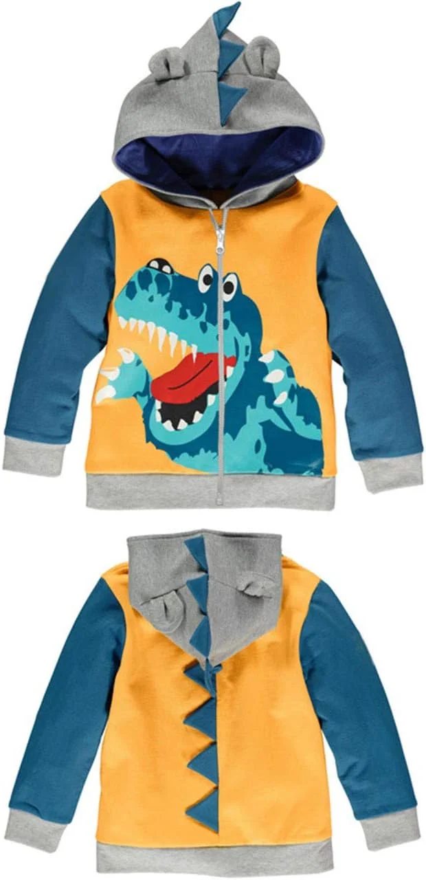LitBud Toddler Boys Jacket Cartoon Dinosaur Animal Zipper Packaway Spring Autumn Hoodies Coat for Kids 1-7 Years LitBud Toddler Boys Jacket Cartoon Dinosaur Animal Zipper Packaway Spring Autumn Hoodies Coat for Kids 1-7 Years