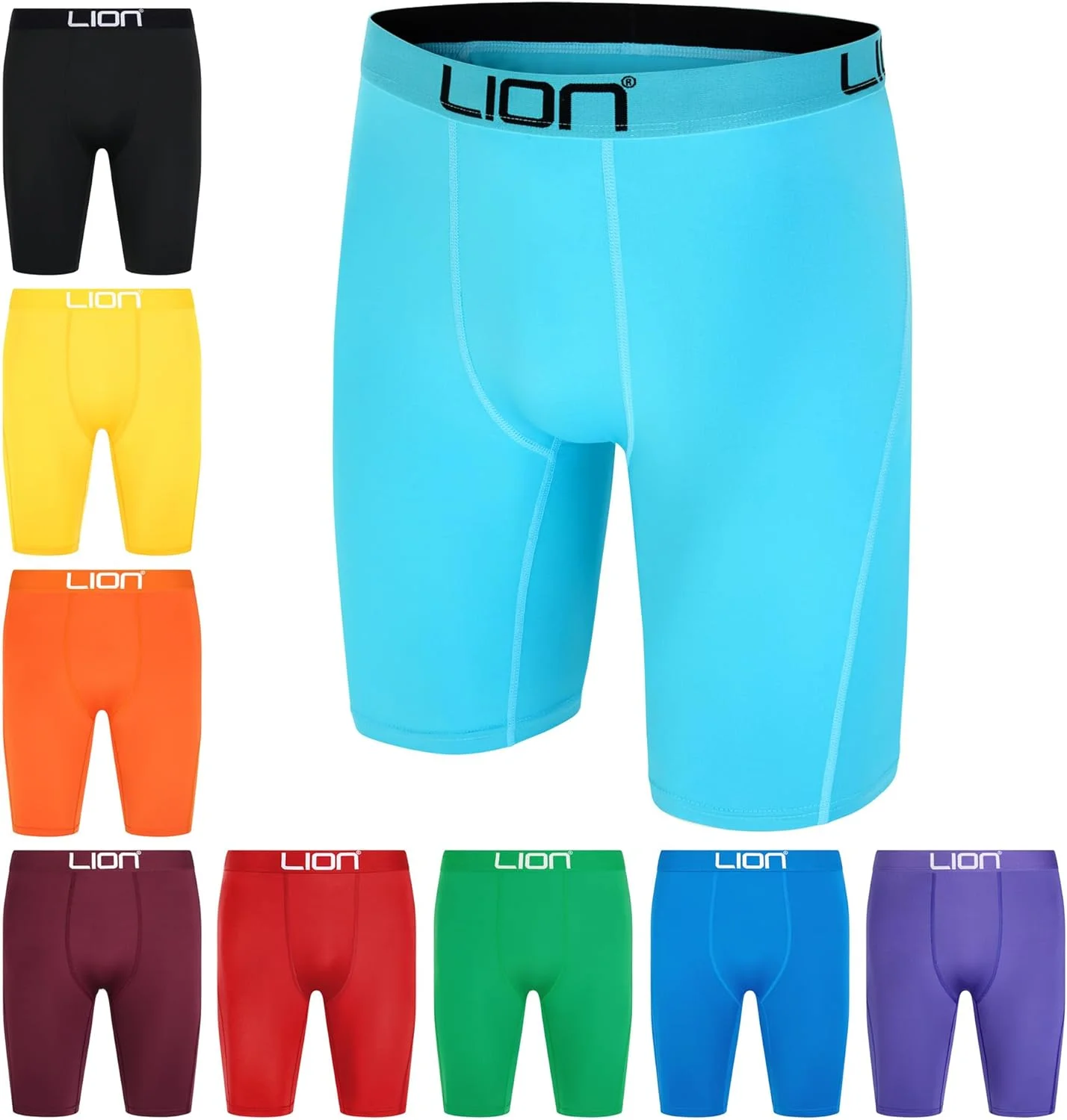 شورت فشاری ورزشی LION برای فوتبال و ورزش - لایه پایه چند منظوره برای مردان و کودکان، ایده آل برای باشگاه، تمرین و دویدن