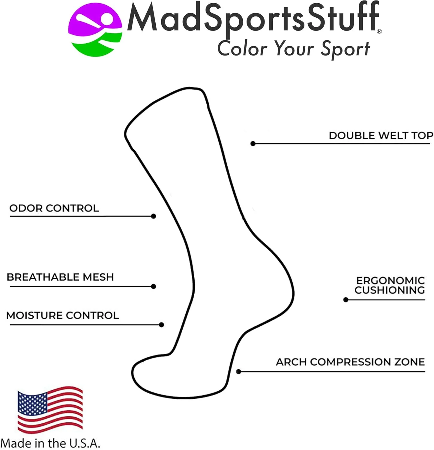 جوراب ساق بلند طرح پرچم آمریکا MadSportsStuff USA - سایز بزرگ - آبی جوراب ساق بلند طرح پرچم آمریکا MadSportsStuff USA - سایز بزرگ - آبی