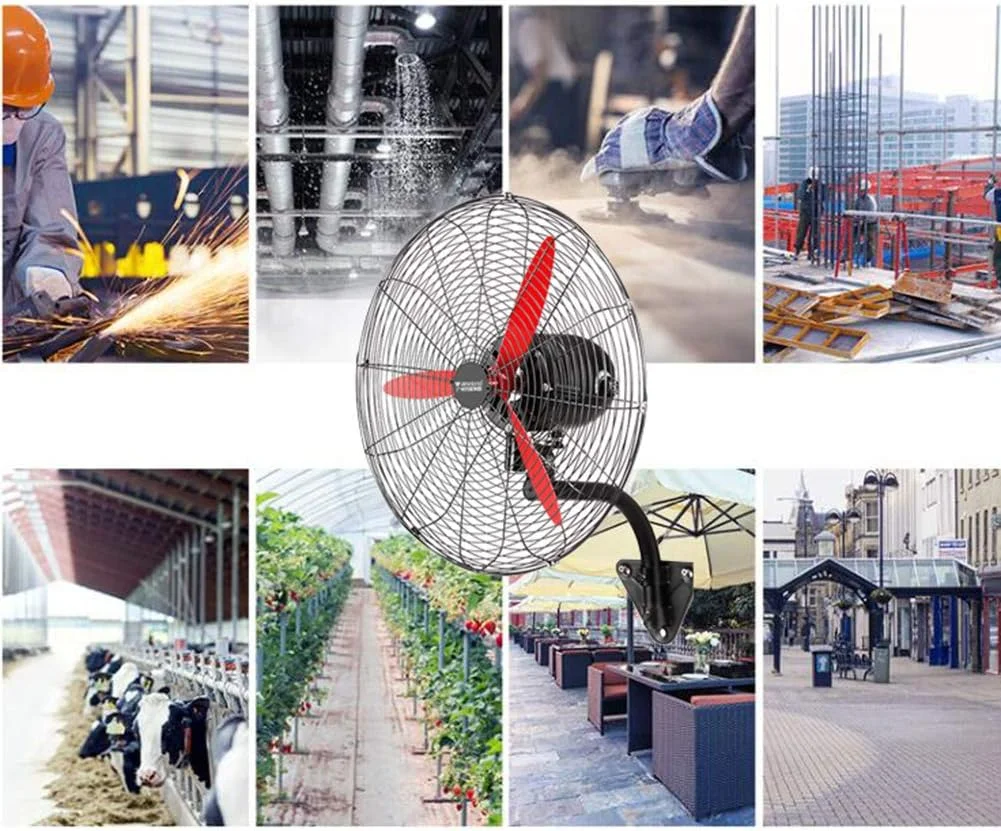 فن دیواری صنعتی بزرگ Hurricane / فن بوق گاوی پرقدرت / دستگاه خنک کننده هوای کارخانه کارگاهی / با عملکرد نوسانی (20 اینچ / 25 اینچ / 28 اینچ)